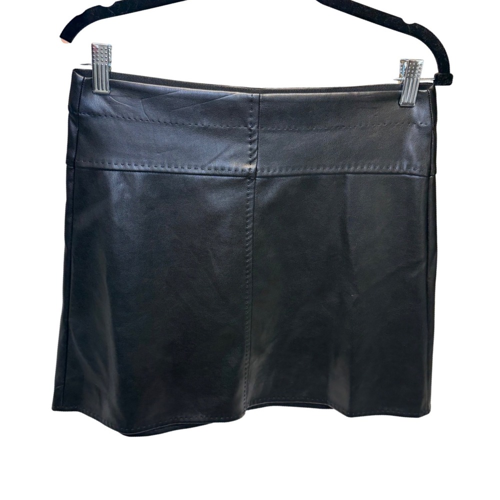 Max Studio London Black Faux Leather Mini Skirt Sz M Goth Grunge Alt 2706L11 NWT
